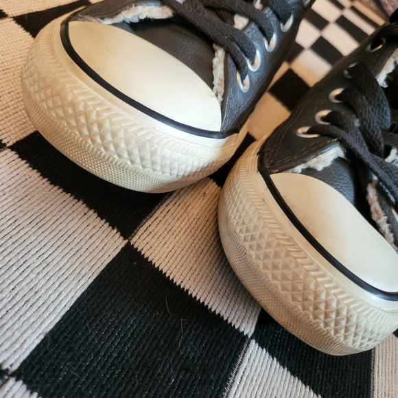 Converse Allstar Grey Leather Faux Fur Hi Storm~LNEUC (Mens7) Unisex (Wmn9) - Picture 8 of 11